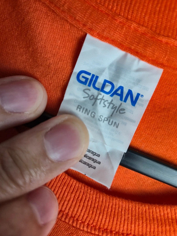 T-shirt orange Gildan Softstyle imprimé sport Orange Crush taille S