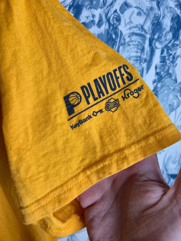 T-shirt Gildan Indiana Pacers Nba Playoffs 2024 Jaune Xl Vintage Sport