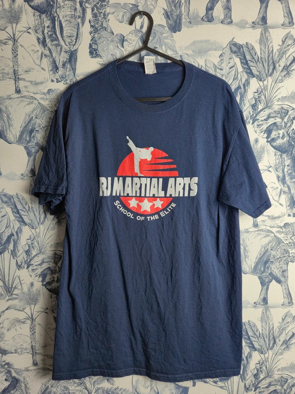 T-shirt Fruit of the Loom bleu marine imprimé martial arts taille M