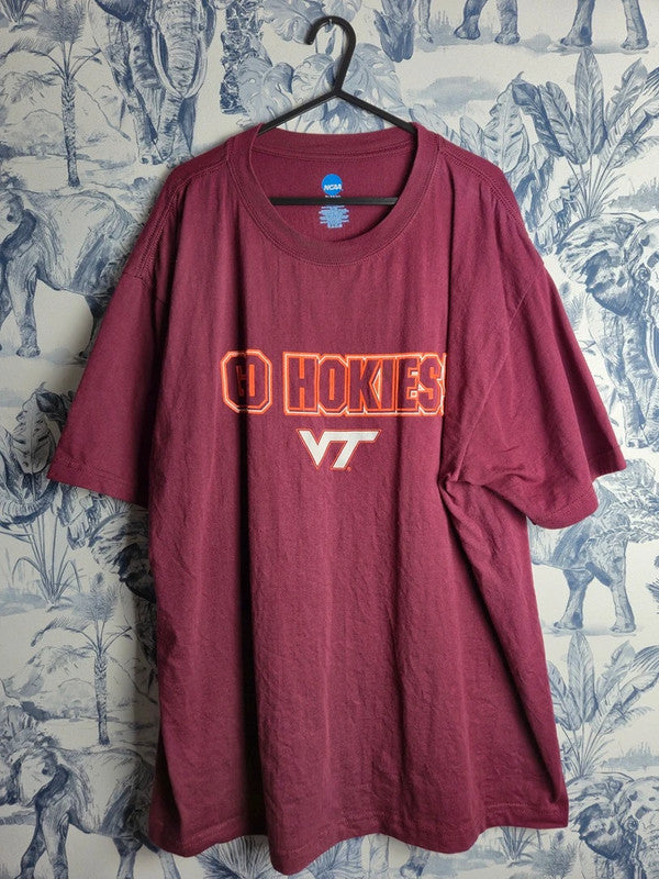 T-shirt Vintage Ncaa Virginia Tech Hokies Bordeaux Sport Taille Xl