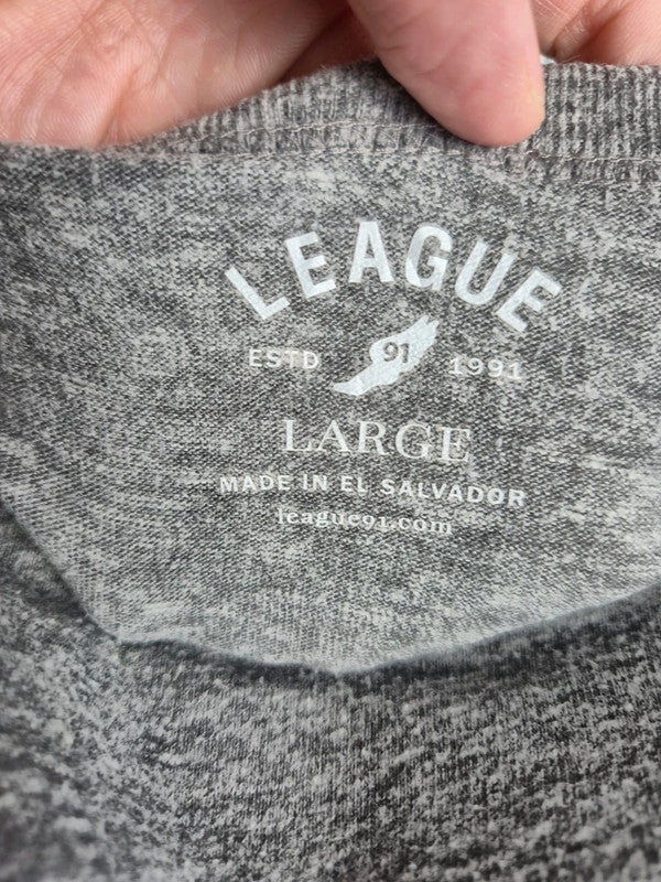 T-shirt gris chiné League University of Denver style vintage taille L