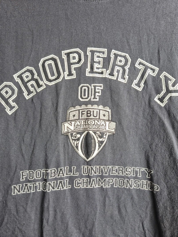 T-shirt Fruit of the Loom gris Fbu Football University vintage sport S mixte