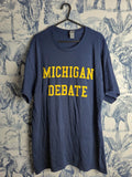 T-shirt Gildan Michigan Debate bleu marine style vintage taille L