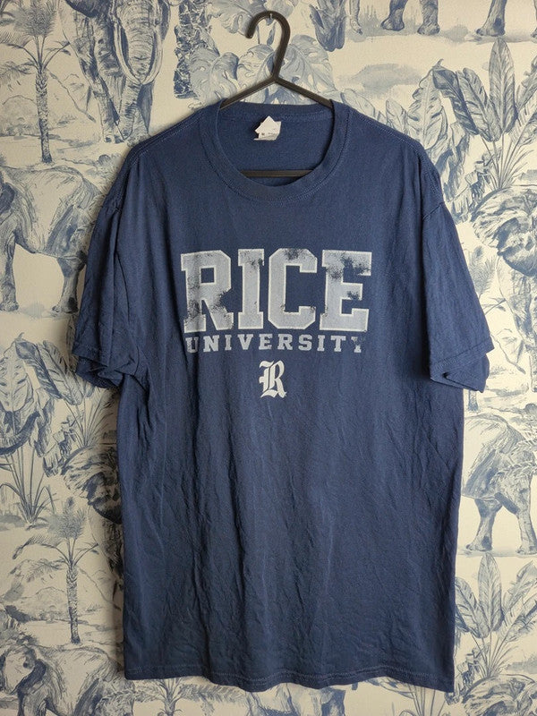 T-shirt bleu marine Fruit of the Loom Rice University Vintage Taille M