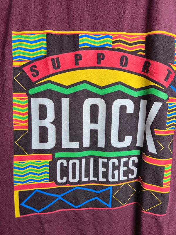 T-Shirt Vintage Gildan – Support Black Colleges (Bordeaux)