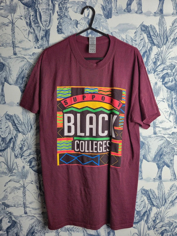 T-Shirt Vintage Gildan – Support Black Colleges (Bordeaux)