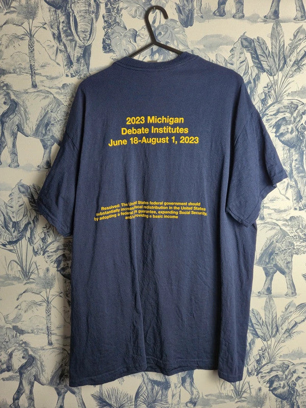 T-Shirt Vintage Michigan Debate – Style College (Bleu)