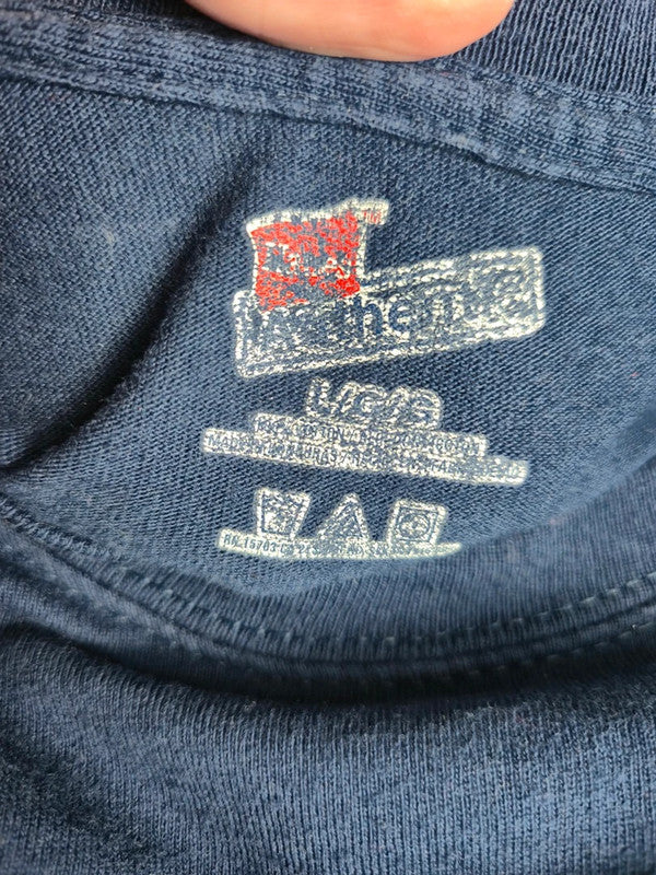 T-shirt Hanes Vintage Football Bleu Taille L Style Sport