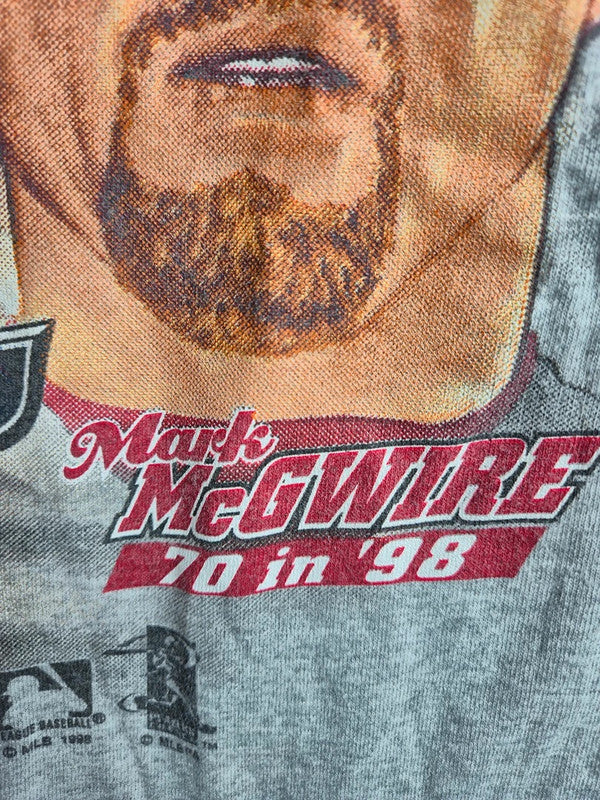 T-Shirt Vintage Nutmeg Mills MLB Baseball Roger Maris McGwire Grau L
