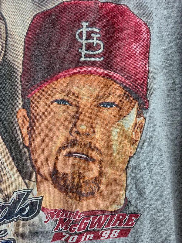 T-Shirt Vintage Nutmeg Mills MLB Baseball Roger Maris McGwire Grau L