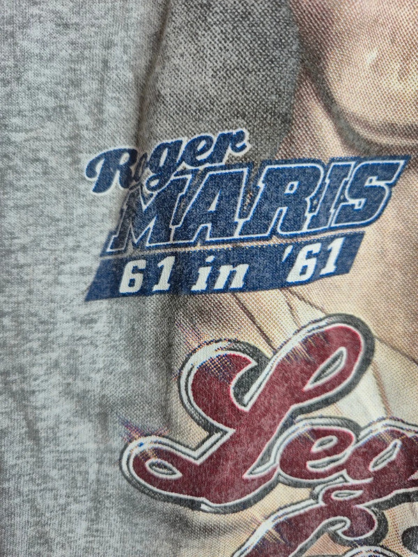 T-Shirt Vintage Nutmeg Mills MLB Baseball Roger Maris McGwire Grau L