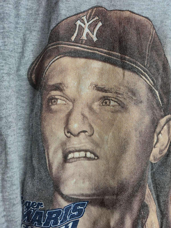 T-Shirt Vintage Nutmeg Mills MLB Baseball Roger Maris McGwire Grau L