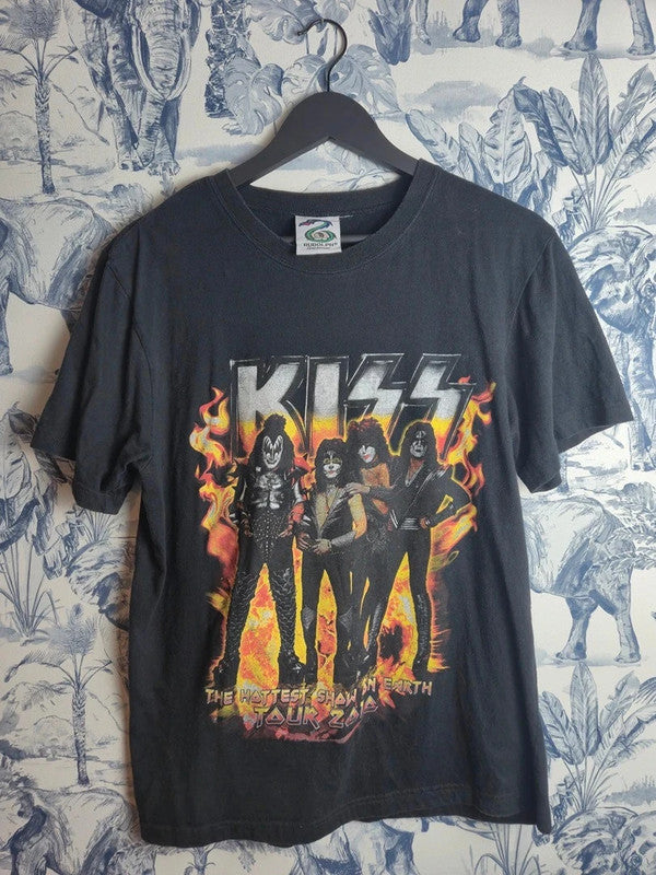 T-shirt Kiss Tour 2010 Rudolph Sportswear Noir Rock Band Taille M
