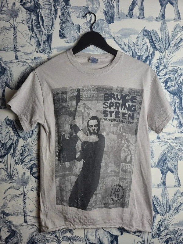 T-shirt Gildan Bruce Springsteen Wrecking Ball Tour 2013 Gris S