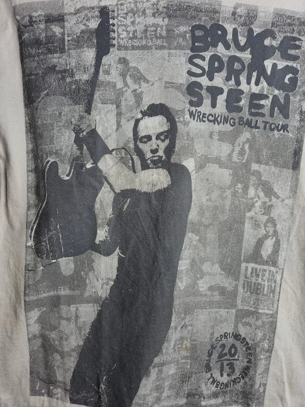 T-shirt Gildan Bruce Springsteen Wrecking Ball Tour 2013 Gris S