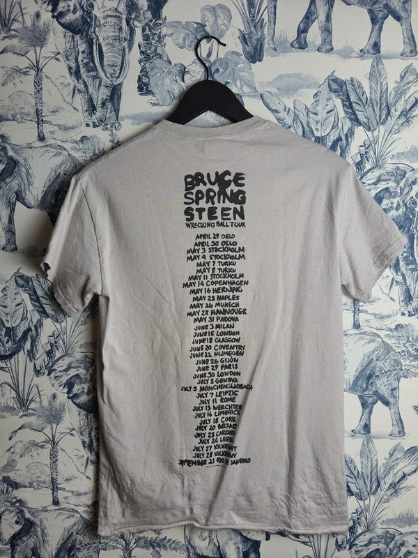 T-shirt Gildan Bruce Springsteen Wrecking Ball Tour 2013 Gris S