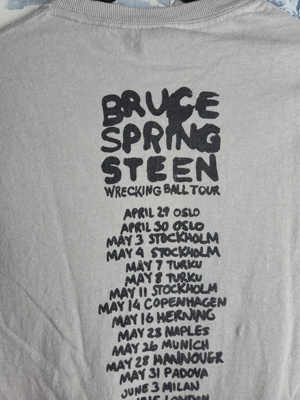T-shirt Gildan Bruce Springsteen Wrecking Ball Tour 2013 Gris S
