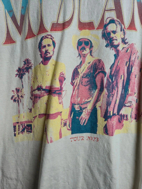 T-shirt Midland Tour 2023 Crème Xxl Merchandise Band Tee Vintage