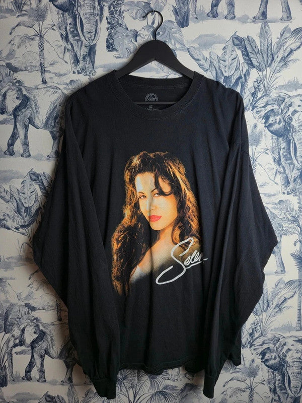 T-shirt Selena Quintanilla Manches Longues Noir Xl Musique Merch Officiel