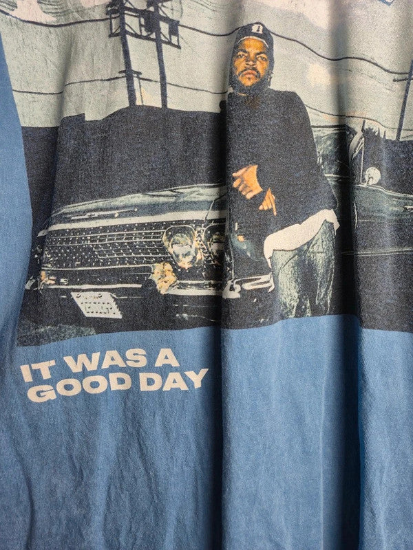 T-shirt Ice Cube It Was A Good Day Graphic Streetwear Bleu Xl