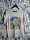 T-shirt Vintage Hanes Dive Bahamas Gris Taille L Style Scuba