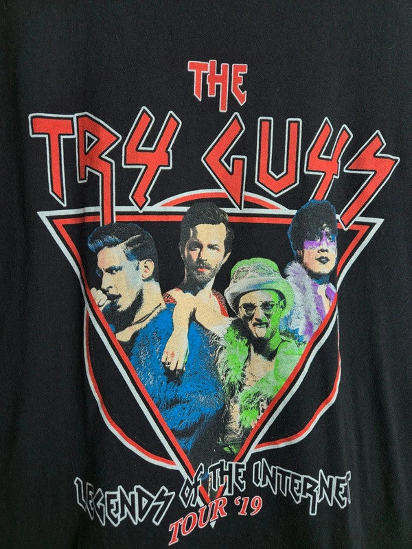 T-shirt Try Guys Legends of the Internet Tour 2019 Noir M Mixte