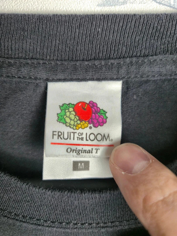 T-shirt Fruit of the Loom Noir Imprimé Rock Black Out Taille M