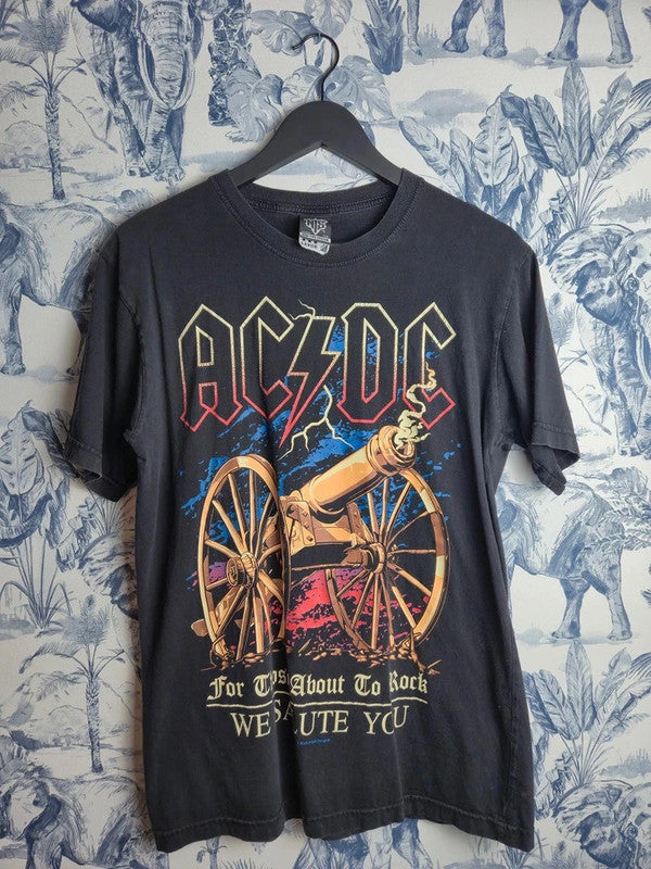 T-shirt Ac/dc New Type System Noir Style Rock Vintage Taille L