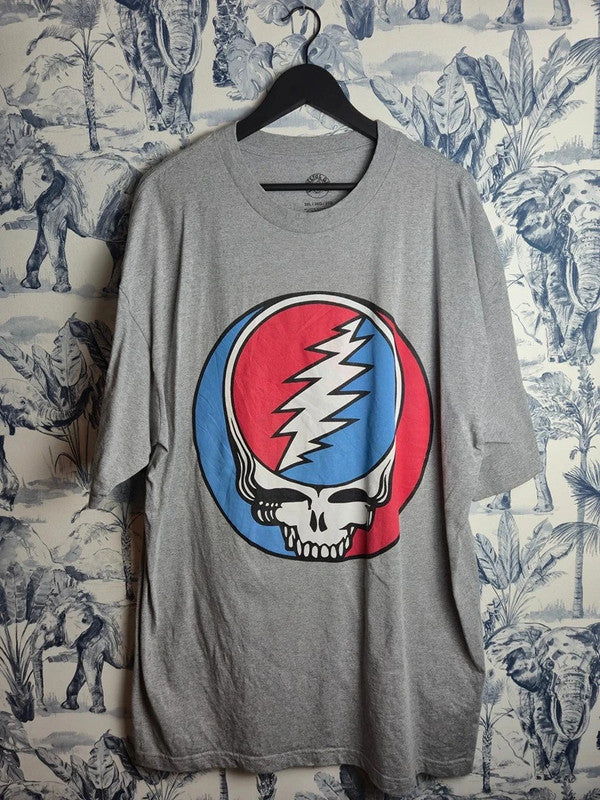 T-shirt Grateful Dead Gris Logo Steal Your Face Rock 3xl