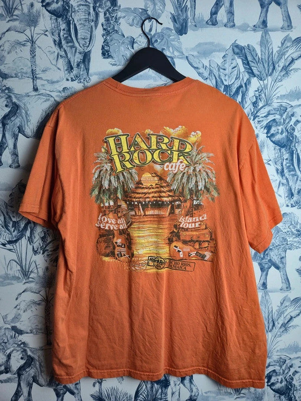 T-shirt Hard Rock Cafe Ocho Rios Jamaica Vintage Orange Taille L