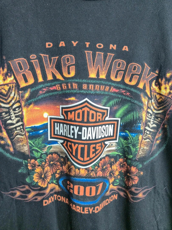 T-shirt Harley-davidson Daytona Bike Week 2007 Vintage Noir Taille M