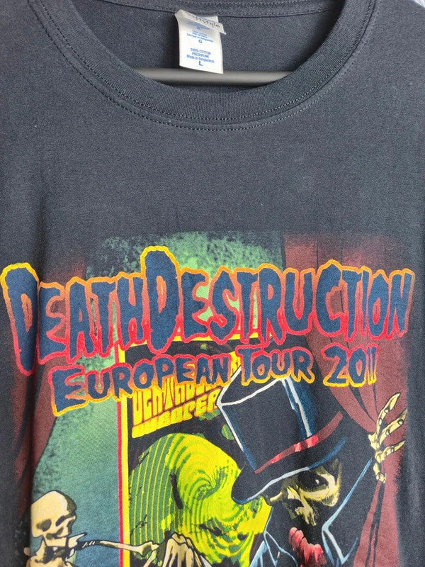 T-shirt noir Death Destruction European Tour 2011 Gildan L Rock