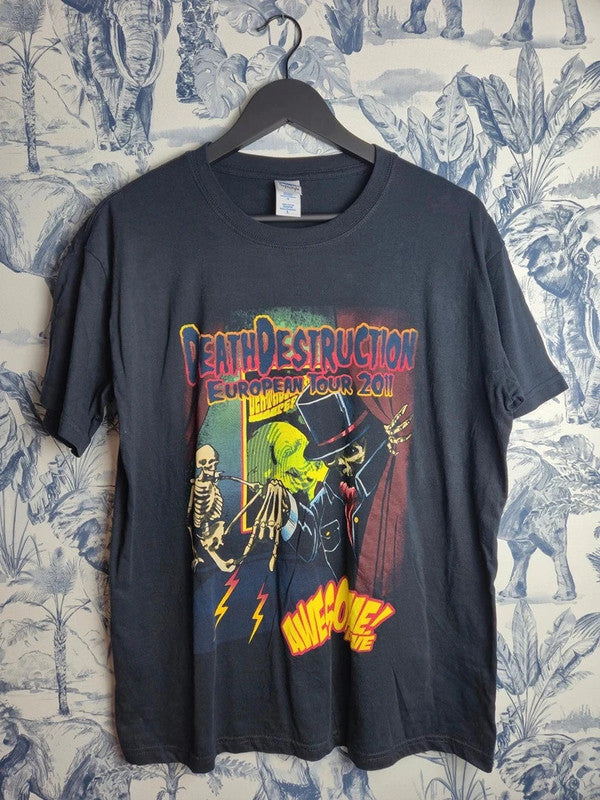 T-shirt noir Death Destruction European Tour 2011 Gildan L Rock