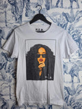T-shirt H.e.r. blanc imprimé portrait style vintage rap tee M