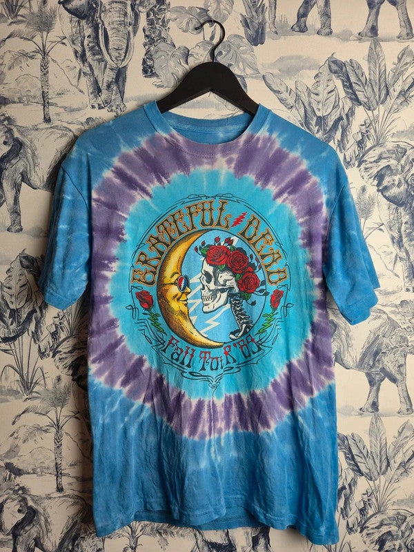 T-shirt Liquid Blue Grateful Dead Fall Tour 89 Tie Dye M Bleu