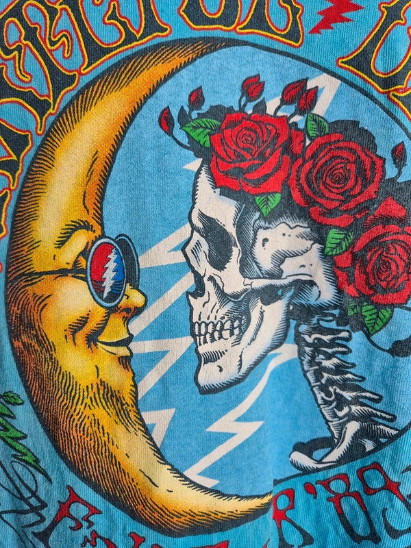 T-shirt Liquid Blue Grateful Dead Fall Tour 89 Tie Dye M Bleu