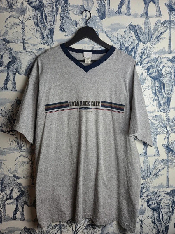 T-shirt Hard Rock Cafe Newport Beach Vintage Gris chiné Xl