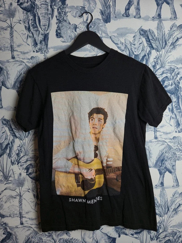 T-shirt Shawn Mendes Noir Imprimé Graphique Taille S Merch Officiel Musique