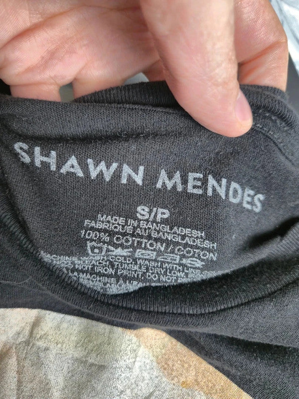 T-shirt Shawn Mendes Noir Imprimé Graphique Taille S Merch Officiel Musique