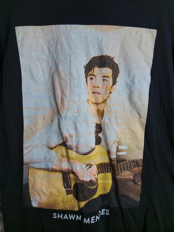 T-shirt Shawn Mendes Noir Imprimé Graphique Taille S Merch Officiel Musique