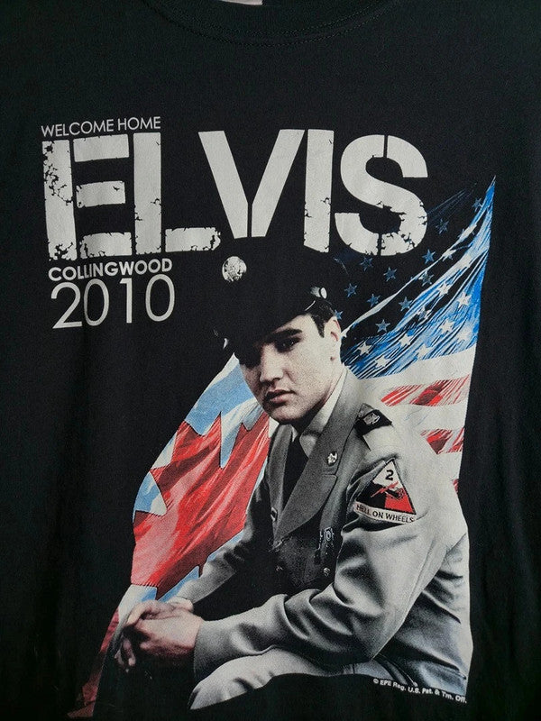 T-shirt Elvis Presley Vintage 2010 Gildan Xl Noir Rock Collector