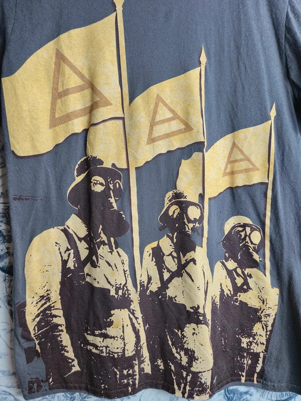T-shirt Thirty Seconds to Mars Tour 2011 Gildan Gris Taille S Merch Rock