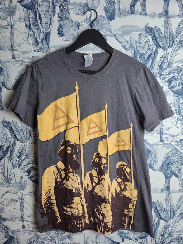 T-shirt Thirty Seconds to Mars Tour 2011 Gildan Gris Taille S Merch Rock