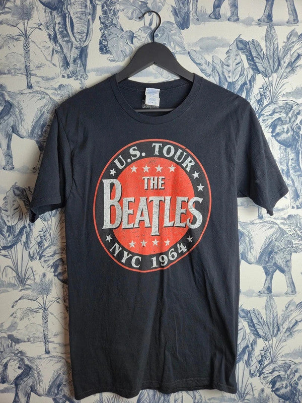 T-shirt Port & Company The Beatles Us Tour 1964 Noir Taille M Rock Fan