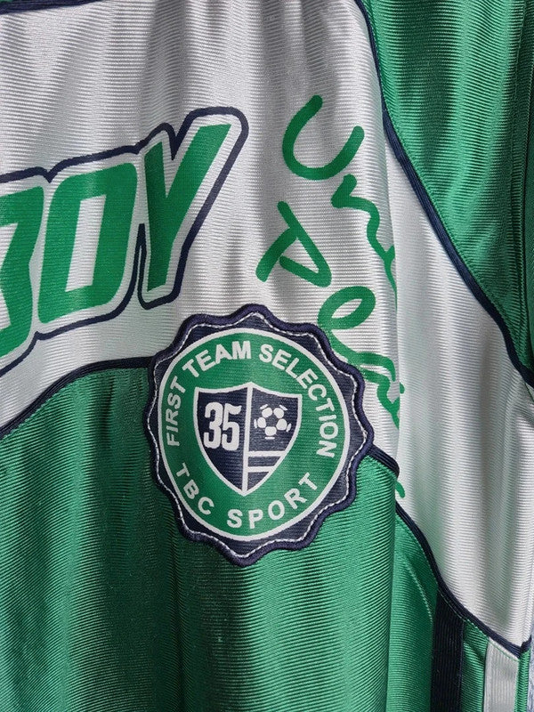 Maillot de foot Tonyboy Vintage Vert et Blanc Style Sportswear Taille S