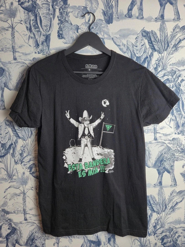 T-shirt noir Friking Atrapa la Bandera imprimé geek cinéma taille M