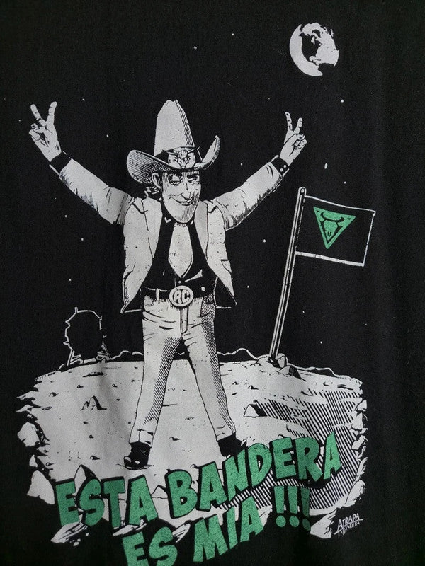 T-shirt noir Friking Atrapa la Bandera imprimé geek cinéma taille M