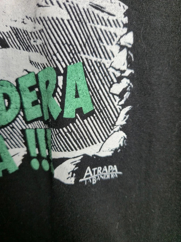 T-shirt noir Friking Atrapa la Bandera imprimé geek cinéma taille M