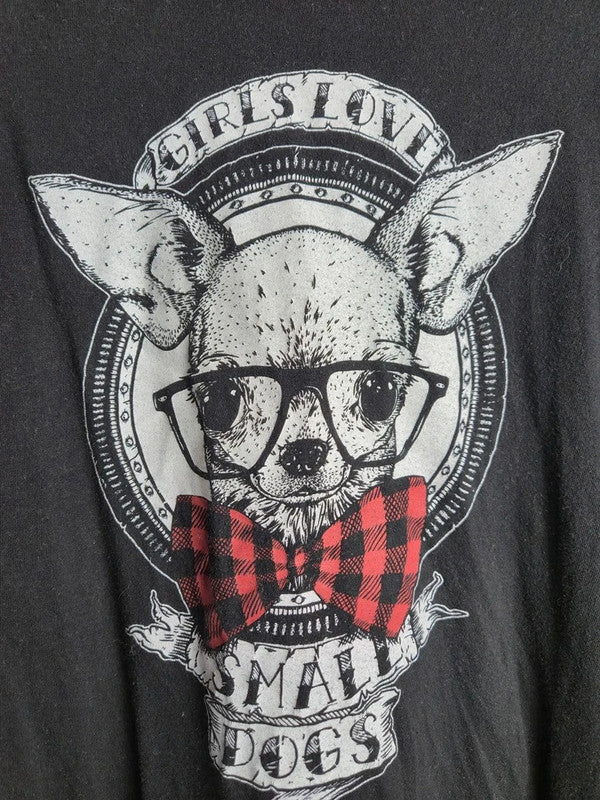 T-shirt Fk Official noir imprimé graphique Chihuahua Small Dogs Taille M