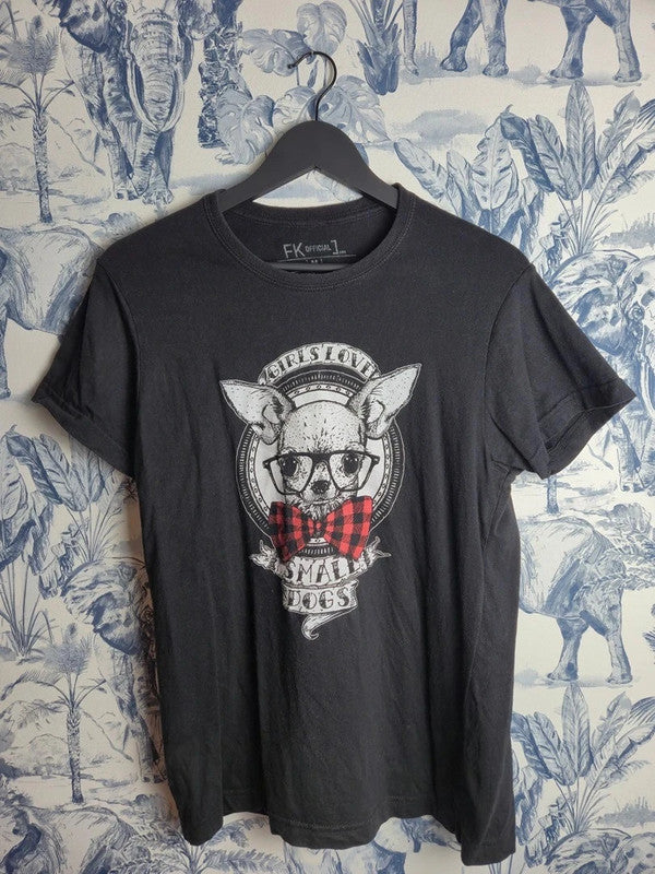 T-shirt Fk Official noir imprimé graphique Chihuahua Small Dogs Taille M
